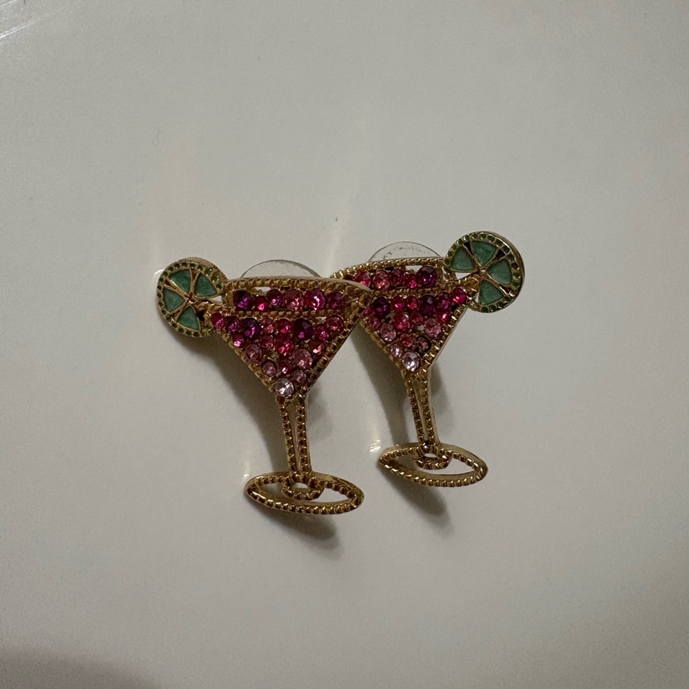 BaubleBar Pink and Green Martini Earrings